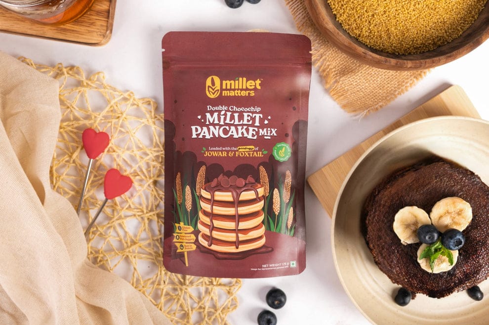 Millet Matters Double Chocochip Millet Pancake Mix Pack of 2 (175 g Each)