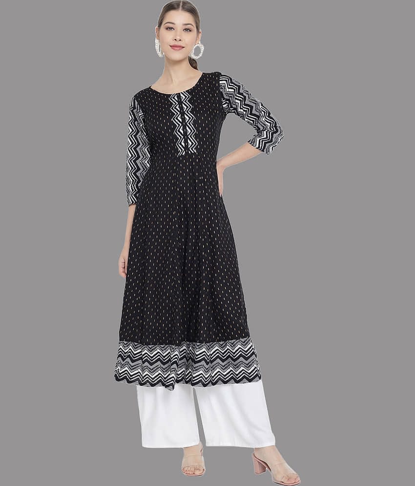 Yash Gallery - Yellow Cotton Women's Flared Kurti ( Pack of 1 )