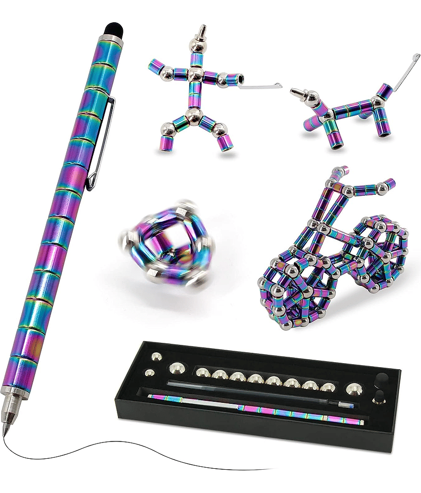 Magnetic Fidget Pen Toys Pen Decompression Magnetic Metal Multifunction Writing Magnet Ballpoint Pen Fidget Cool Gadgets Toys Gifts for Kids Boy Girls