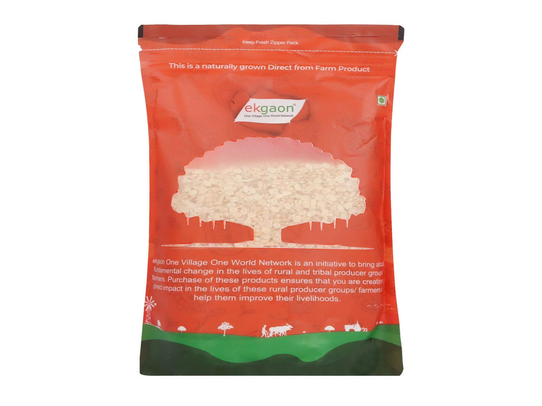 Ekgaon Unpolished Desi Urad Dal - Dhuli (Split & washed Black Gram) (500g)