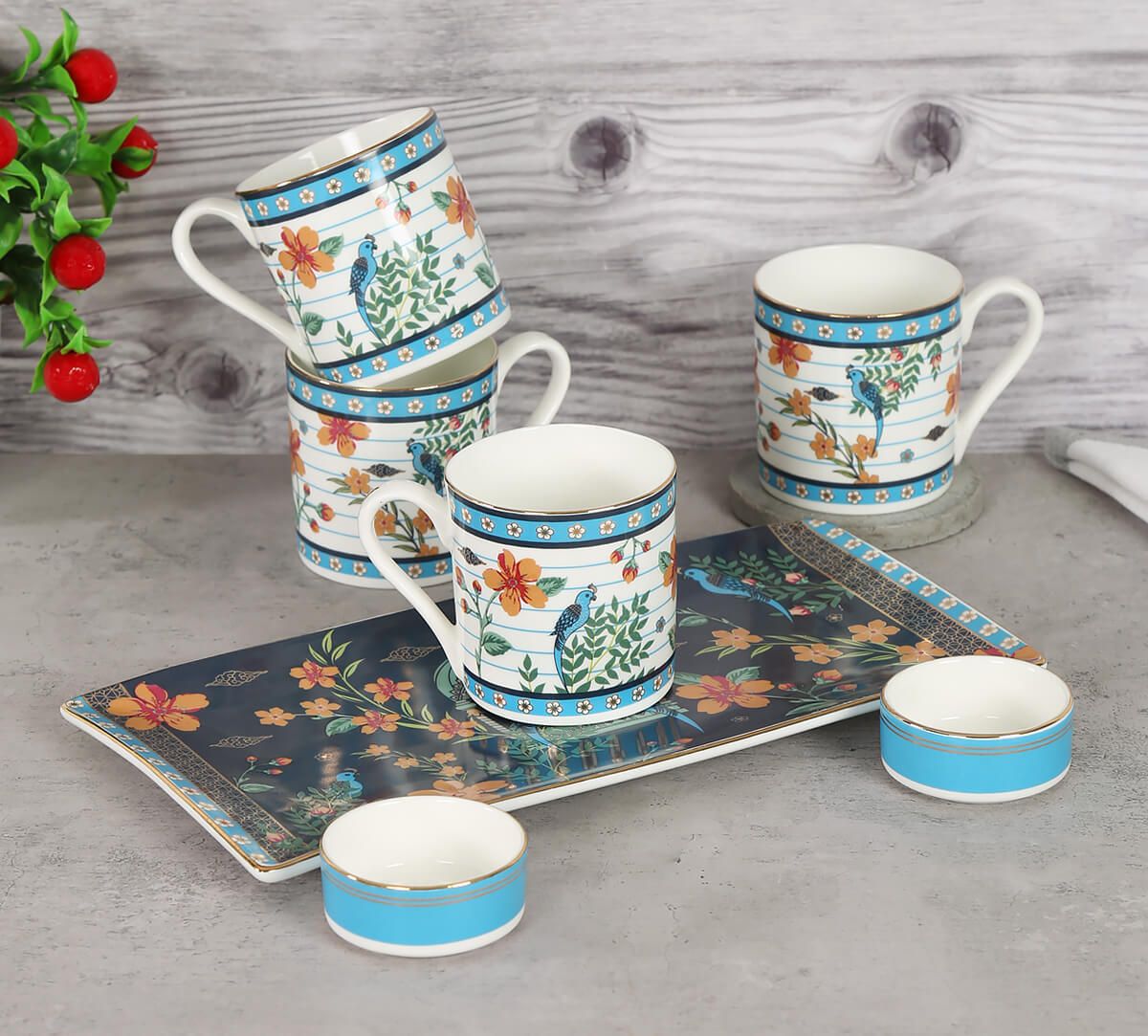 India Circus Verdant Chef D'Oeuvre Snack Platter & Coffee Mug Set