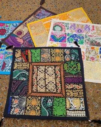 Khamma Ghani Kambadiya Lush Multicolor Cushion Cover (Set of 5)