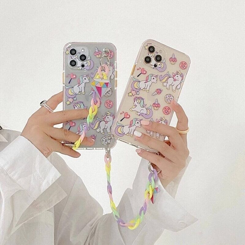 Unicorn Transparent Bracelet Soft Case-iPhone 12 Pro / Left Design