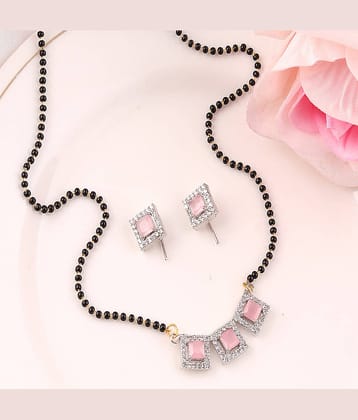 Bhagya Lakshmi Pink Mangalsutra Set ( Pack of 1 )