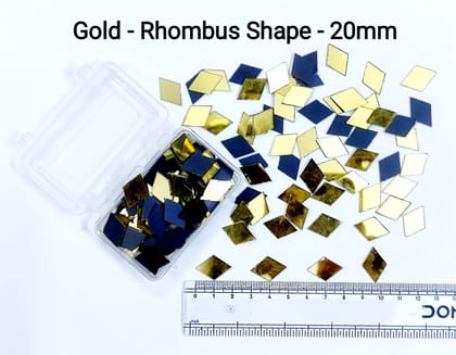 Gold Mirror Cutouts for Lippan Art - Rhombus Shape - 20mm - Select Your Quantity