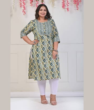 Swasti Cotton Printed Straight Women's Kurti - Green ( Pack of 1 )