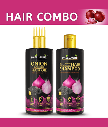 Daily Hair Care Combo With Red Onion Hair Oil & Black Seed Shampoo | For Men & Women