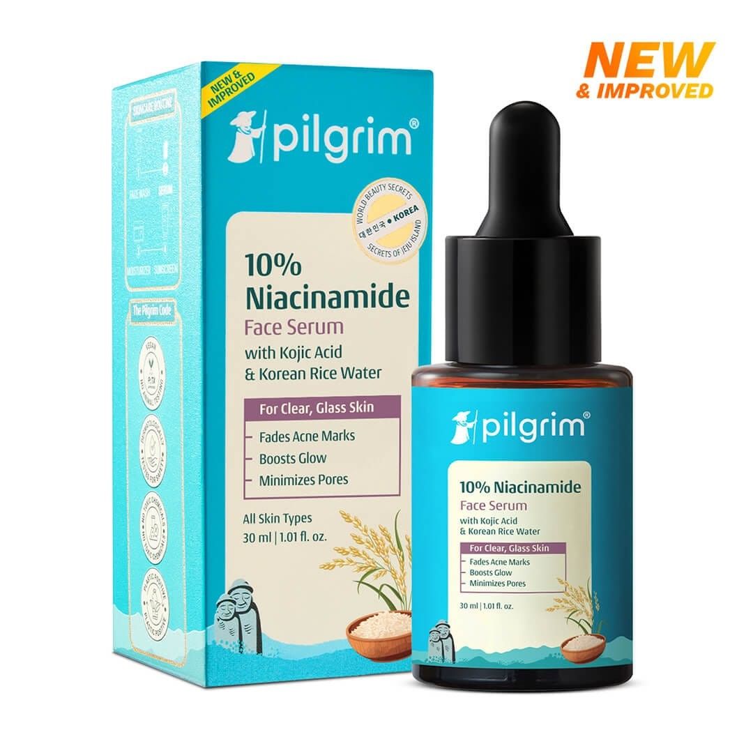 Pilgrim 10% Niacinamide Face Serum With Kojic Acid & Korean Rice Water- 30ml