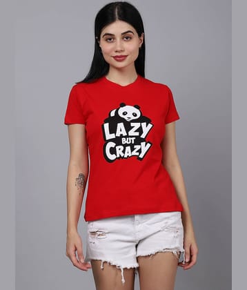 Fabflee Women Cotton Printed Regular Fit Round Neck T-Shirt ( Off White )