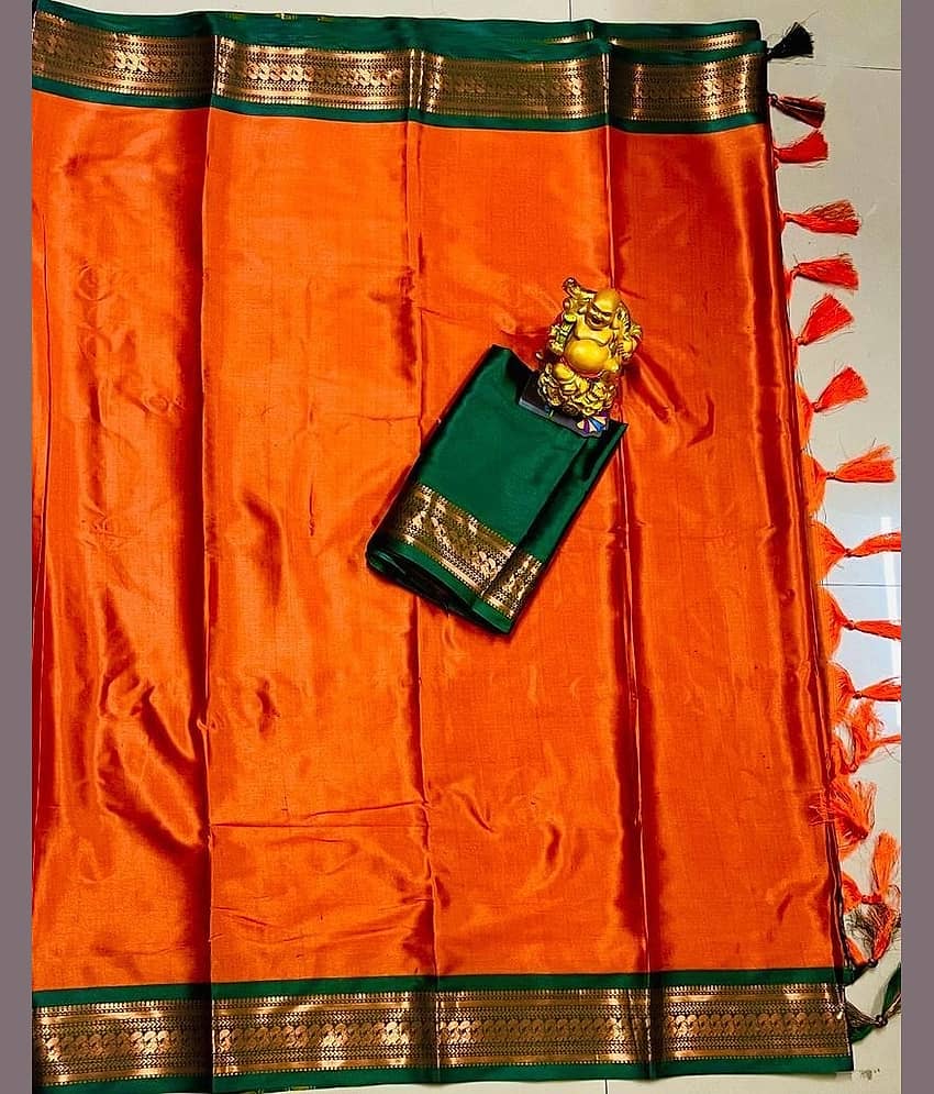 Vastukala Art Silk Embellished Saree With Unstitched Blouse Piece ( Multicolor )