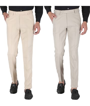 Playerz - Multicolor Polycotton Slim - Fit Men's Formal Pants ( Pack of 2 )