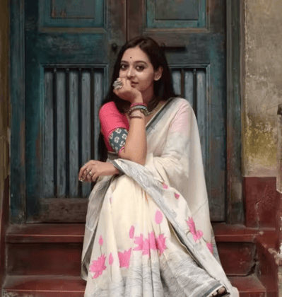 Latest Linen Digital Print Saree | Super Soft Fabric