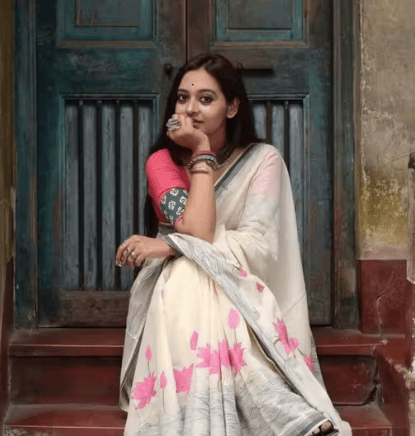 Latest Linen Digital Print Saree | Super Soft Fabric