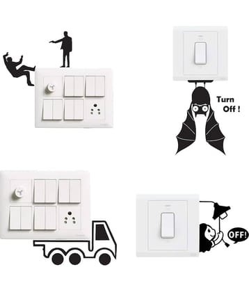 Switch Board Sticker For Home Decor Livingroom Self Adhesive Sticker (Pack of 4)