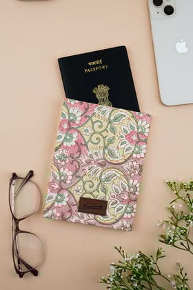 Russian Roulette Hand Block Printed Yellow Passport Cover-15 X 10 CMS / Yellow / Yellow