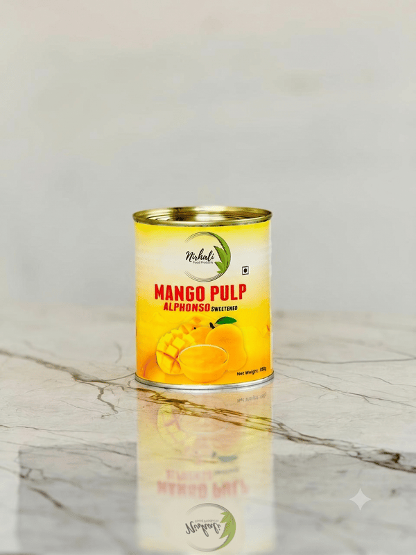 Nirhali Alphonso Mango Pulp (850g) | Sweetened Premium Pulp | Dessert & Beverage Base