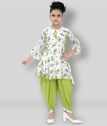Arshia Fashions Girls Rayon Patiala Kurta Set ( Pack of 1 , Pink )