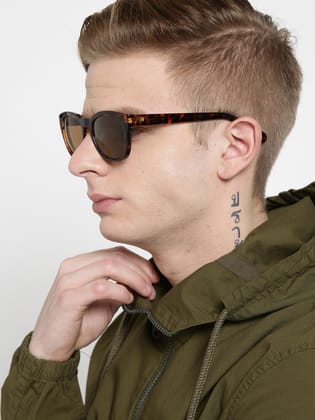 MTV Wayfarer Brown Men Brown Yellow Full-frame Plastic Animal Print UV 400 Protection Sunglass-MTV-139-C2