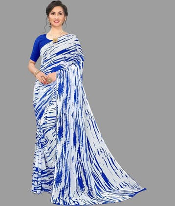Sanjana Silk Georgette Dyed Saree With Unstitched Blouse Piece ( Black )