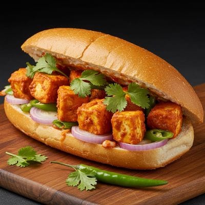 Paneer Tikka Pizza Sandwich