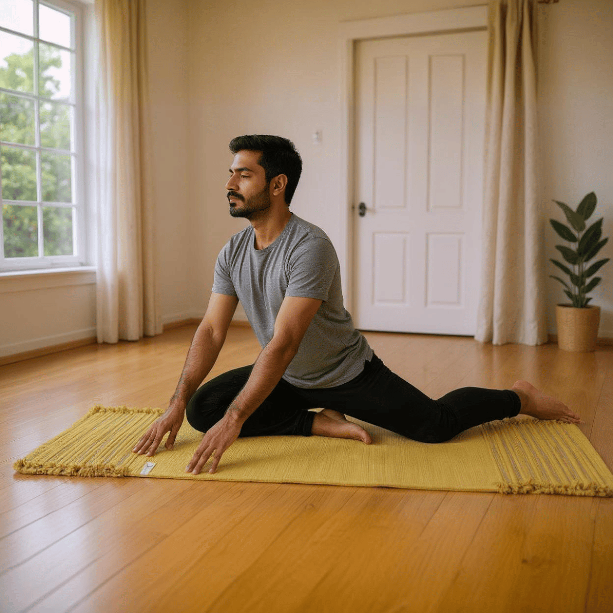 Herbal-Dyed Yoga Mat | Organic Cotton | Yellow