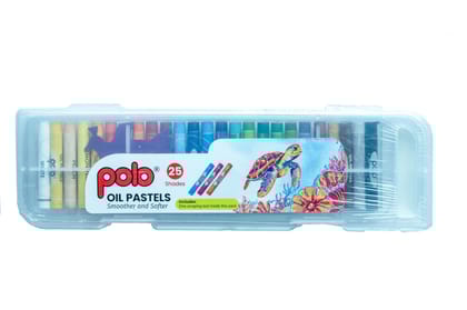 polo Oil Pastels - 25 Vibrant Shades in a Durable Plastic Box, Smooth & Blendable Colors for Artists, Students, and Hobbyists - Ideal for Drawing, Sketching, and Painting