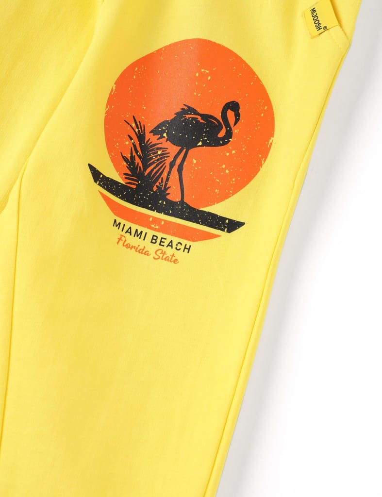 Exclusive Kids Girls Capri Pants Cotton French Terry Blazing Yellow Miami Beach 2025 at ShopCirc