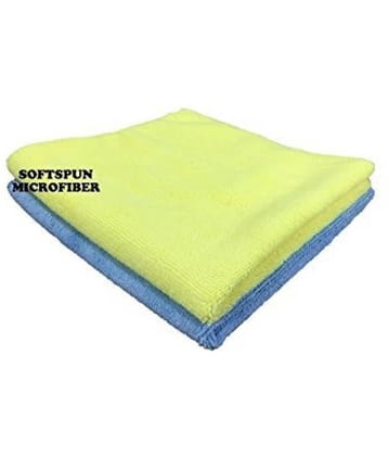 SOFTSPUN Microfiber Cloth - 2 pcs - 40x60 cms - 340 GSM Multi Colours - Thick Lint & Streak-Free Multipurpose Cloths - Automotive Microfibre Towels for Car Bike Cleaning Polishing Washing & Detailing