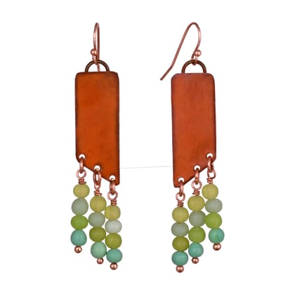Handcrafted Copper with Coloured Beads Earring