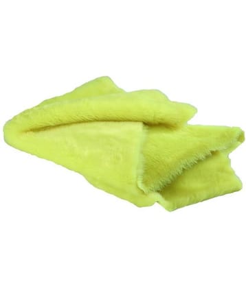Vardhman Fur Cloth Fluorescent yellow , Size 38 " x 34" , 2 Cms Hair Length used in dresses, decorations,art & craft, photo & selfie props