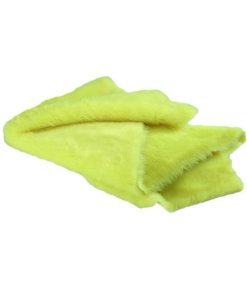 Vardhman Fur Cloth Fluorescent yellow , Size 38 " x 34" , 2 Cms Hair Length used in dresses, decorations,art & craft, photo & selfie props