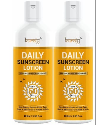 KURAIY SPF 50 PA+++ Sunscreen UV Lotion sunblock 75ML PACK OF 2