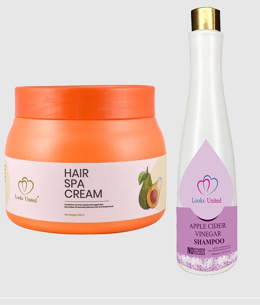 Hair Spa Cream Nourishes And Strengthens - 500 GR & Apple Cider Vinegar Paraben And Sulphates Free Shampoo - 300 ML