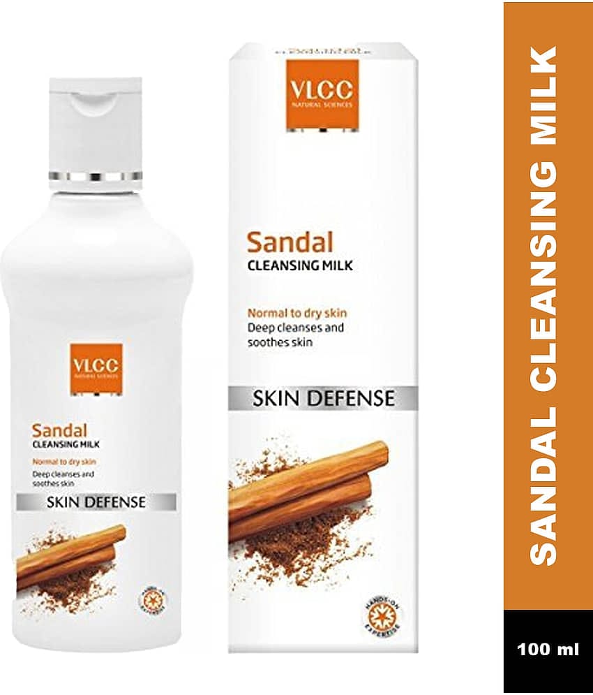 Vlcc Sandal Cleansing Milk Deep Cleanses,Soothes Skin & Even Skin Tone 100Ml
