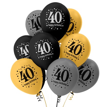 40th Birthday Balloon Decorations for Men & Women - Premium Pack of 30 Black, Gold, and Silver Balloons for Stunning Birthday Party Supplies and Decor