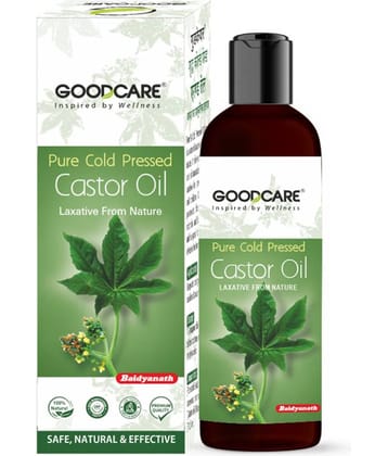 Goodcare Pure Cold Pressed Castor Oil, Nourishes Scalp and Hair, Hydrates Skin, Natural Laxative, Relieves Constipation Naturally 200ml