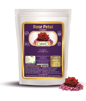Biotic Rose Petal Powder (Rosa Indica) Gulab Patti Powder 100 gm