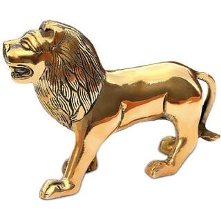 Sambhaav Brass Lion for Home Decoration Empowering Your Space with Courage and Success