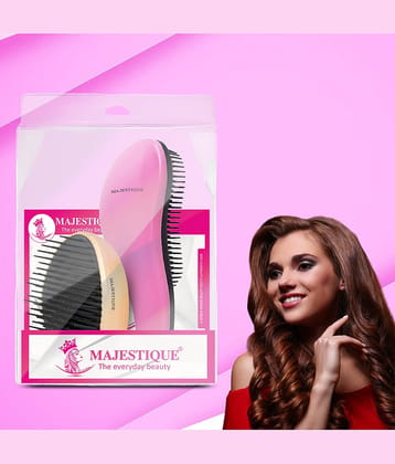 MAJESTIQUE Hair Brush Set For All Hair Types ( Pack of 2 )