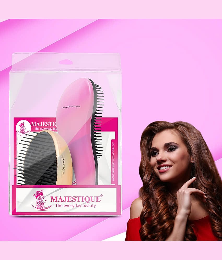 MAJESTIQUE Hair Brush Set For All Hair Types ( Pack of 2 )