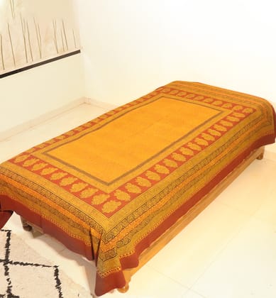 Hand Block Printed Bagh Cotton Single Bed Sheet