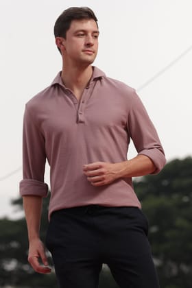 Foxit - Comfort Knit Shirt - Dusky Pink-S-38 / DUSTY PINK