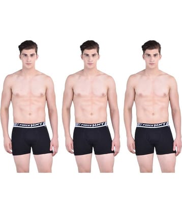 Force NXT Pack of 3 Cotton Trunk For Men's ( Black )