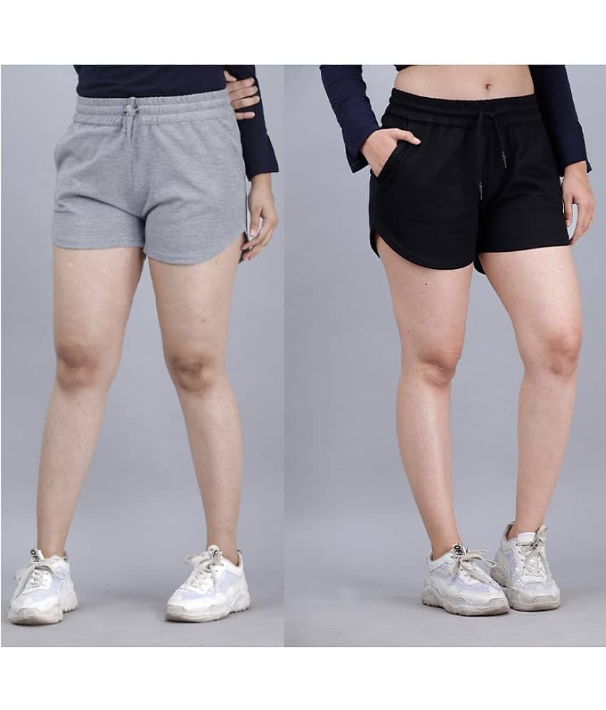 Scrott Merchandise Cotton Hot Pants - Multi Color Pack of 2