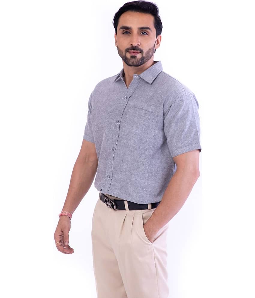 DESHBANDHU DBK Cotton Blend Regular Fit Half Sleeves Men's Formal Shirt - Grey ( Pack of 1 )