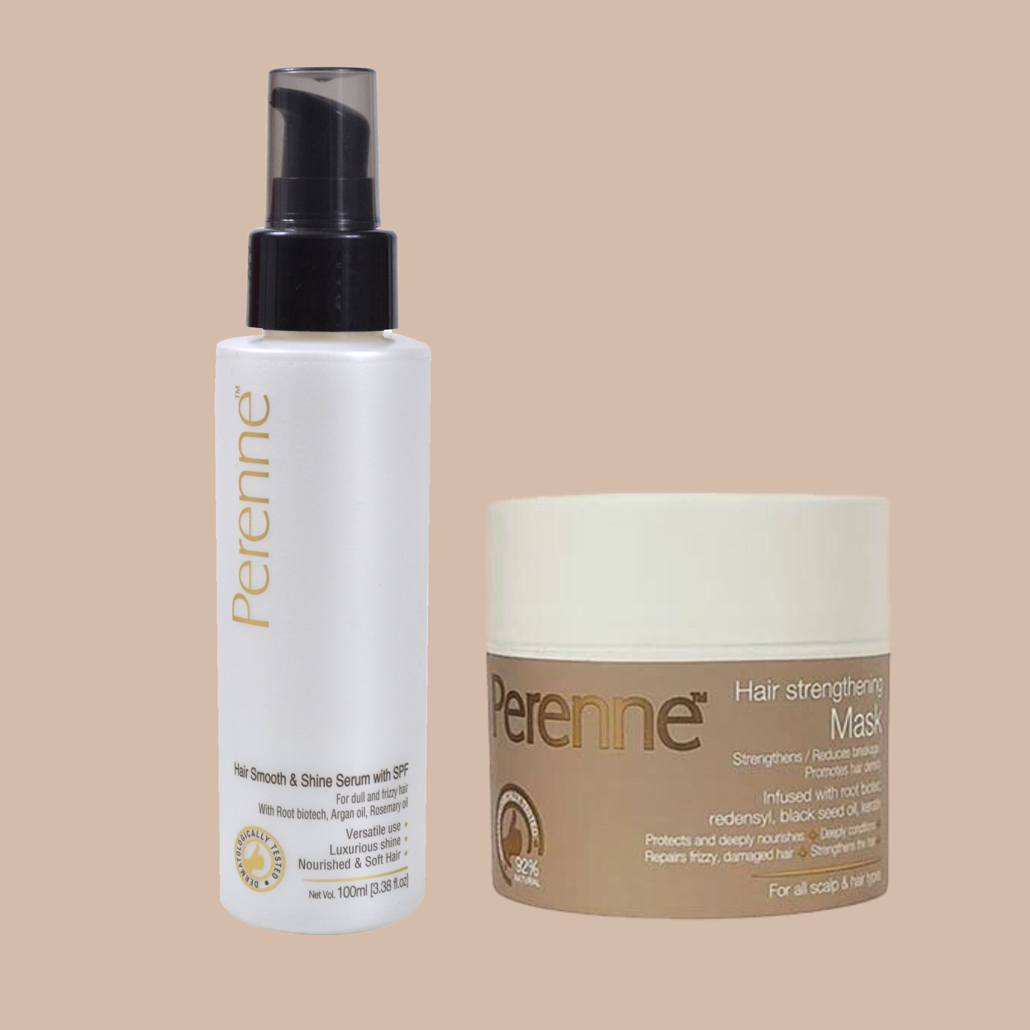 Haircombo_5 Combo pack of Hair strengthening mask and  Hair smooth & shine serum-100 gm