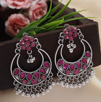 Antique Gold /silver plated Chandbali hanging Beads Fashion