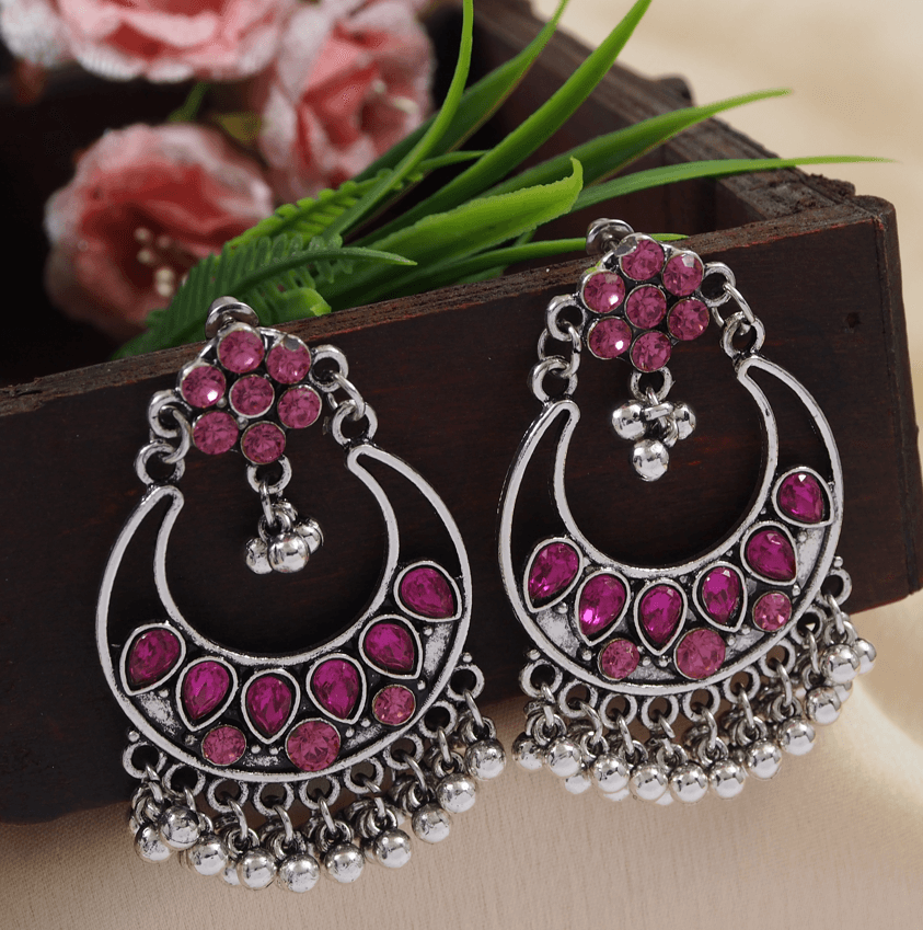 Antique Gold /silver plated Chandbali hanging Beads Fashion