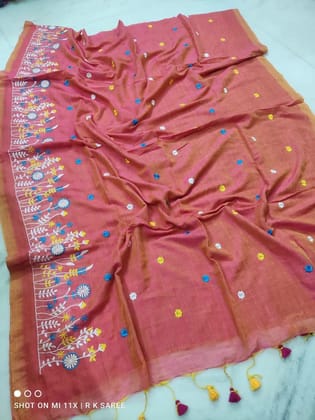 khadi cotton embroidery design saree