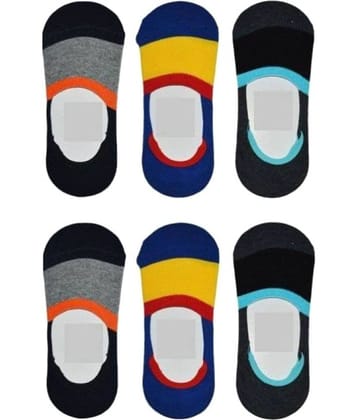 Tahiro Multicolour Cotton Striped Footies Loafer Socks - Pack Of 6